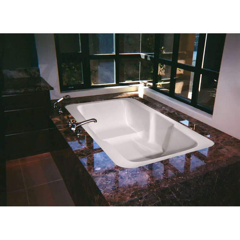 Baignoire tourbillon encastrée en acrylique 73 po x 48 po Designer, Blanc