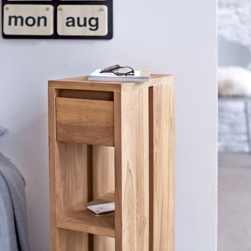 Eden 20cm W Solid Wood Bedside Table