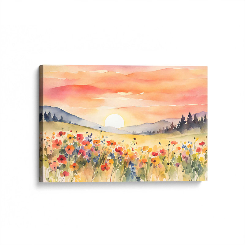 «Rolling Hills and Wildflowers», reproduction sur toile, H 12 po x l 18 po x P 1,25 po, Toile tendue, 1