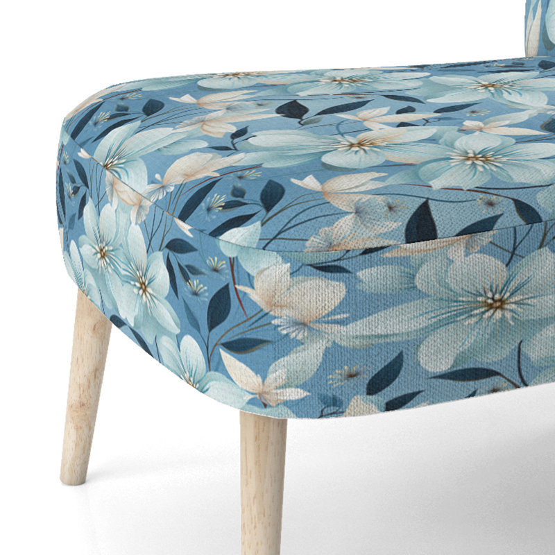 Chaise d'appoint rembourrée Blue Coastal Harmony