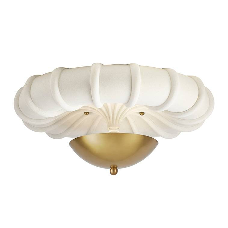 Camella Small Flush Mount, Antique Brass