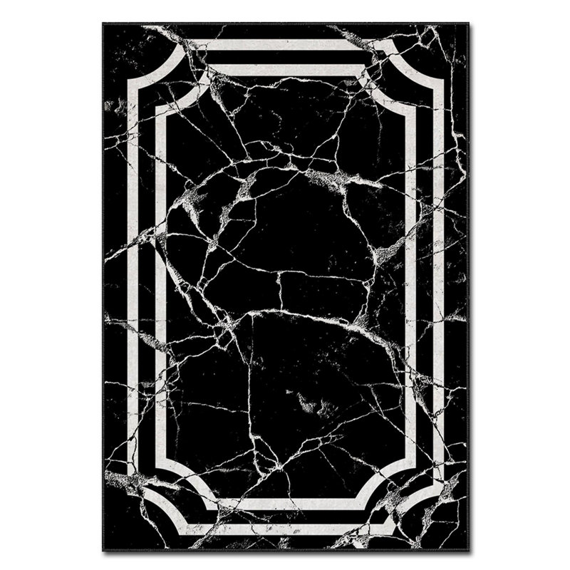 Luxurious Velvet Area Rug, 4.6 x 7.2 Feet | 100% Polyester, 740 g/m² | Non-Slip Felt Dot Underside, Machine Washable | Digital Print Design, Easy to Clean, Perfect for Living Room & Bedroom Décor