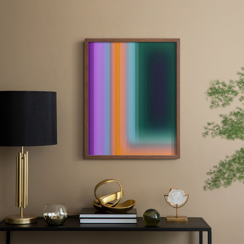 «Glitch Sequence I», reproduction encadrée - bois massif, H 11 po x l 9 po, Noyer