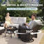 Ensemble de conversation modulaire de 7 pièces en résine tressée pour patio extérieur, avec chaises pivotantes et coussins-596332458-596332469