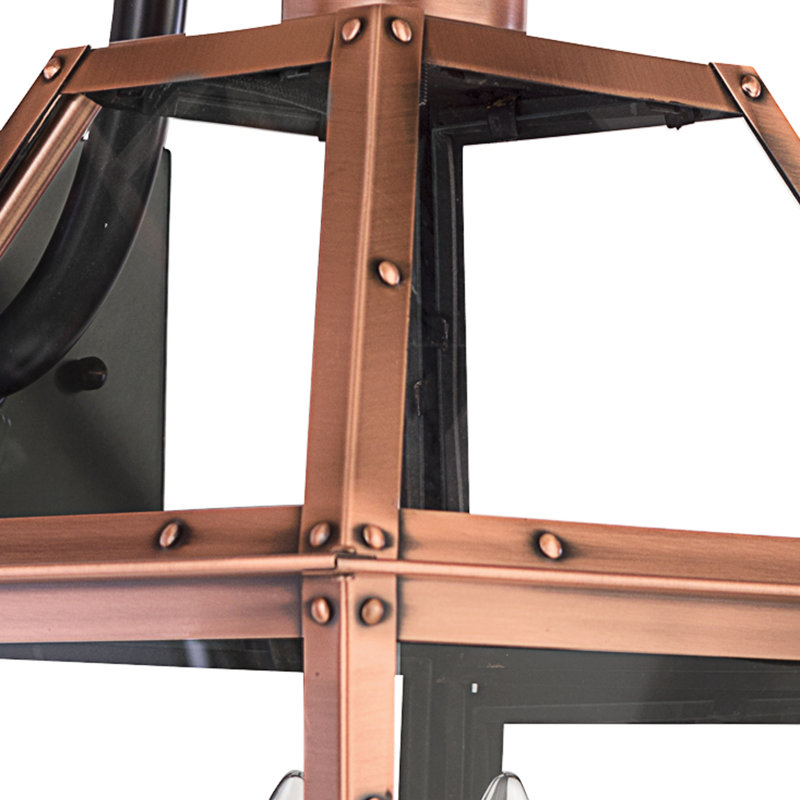 2 - Bulb 22.5" H Outdoor Wall Lantern, Aged Copper