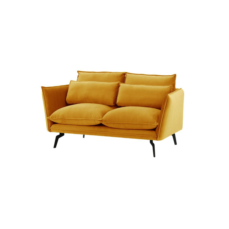 Dafinka 2 Seater Velvet Sofa, Yellow