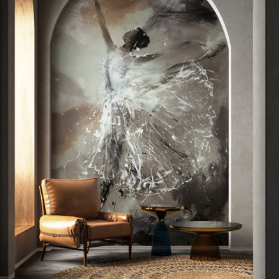 City Romance Collection Grey Dancer Graphics 4-Panel Wall Mural