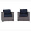 Fauteuil club en osier Sunbrella