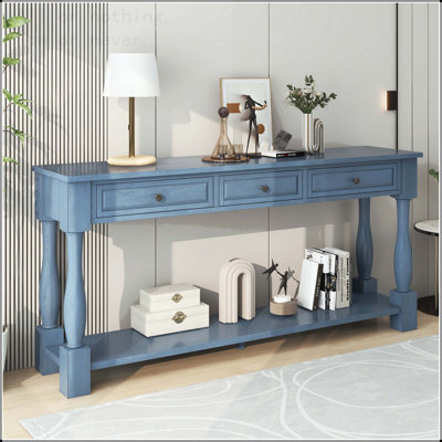 Console extra-longue avec tiroirs et tablette