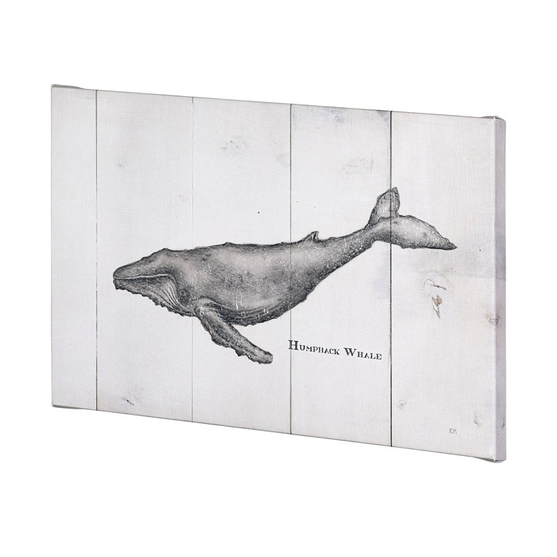 Toile texturée avec baleine à bosse, H 30 po x l 50 po x P 1,5 po