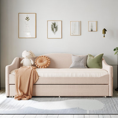 Keevin Teddy Fleece Daybed with Trundle and Smarter LED lights