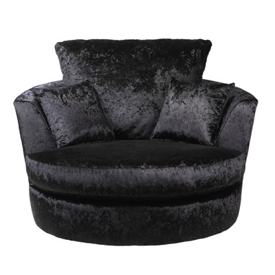 Romelia Velvet Swivel Barrel Chair