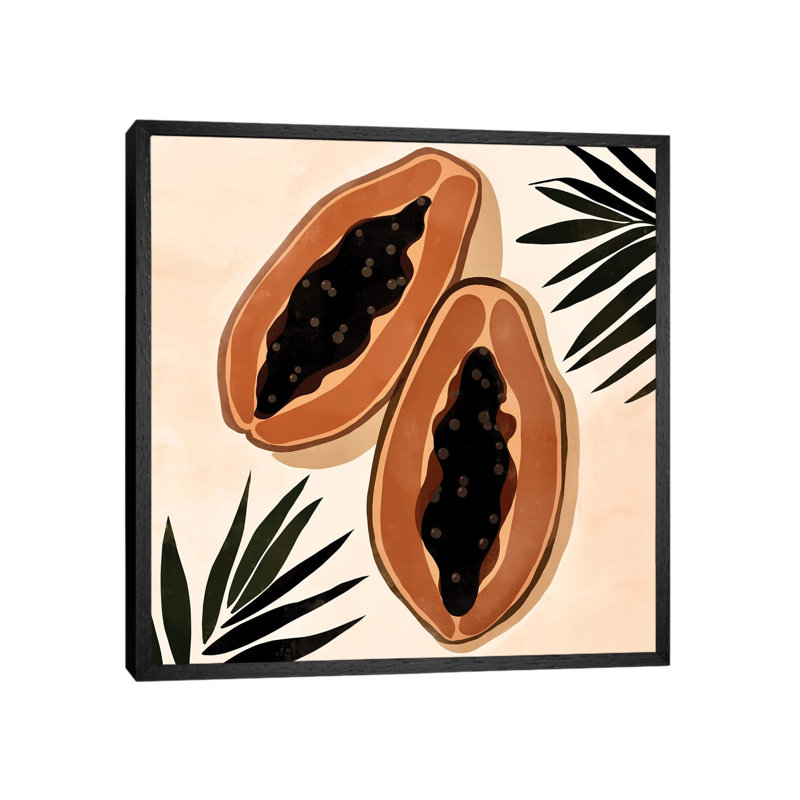 Papaya by Bria Nicole - Print on Canvas, Black Framed Canvas, 93.98 cm H x 93.98 cm W