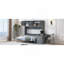 Grand lit escamotable mural avec bureau, tablettes de rangement et grandes armoires, gris (OLD SKU: N820S10034E)