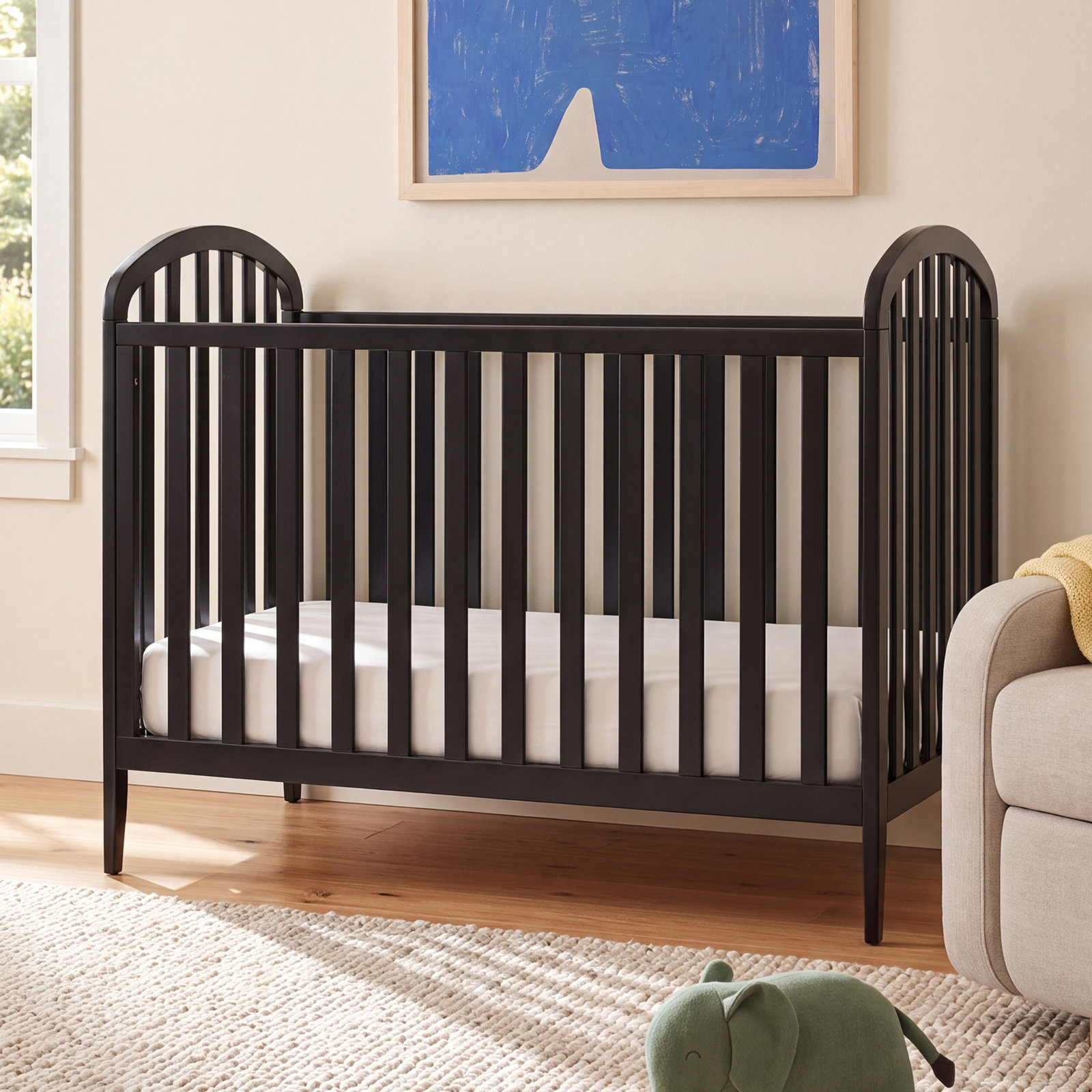 Beau Pine 3-in-1 Convertible Crib, Ebony