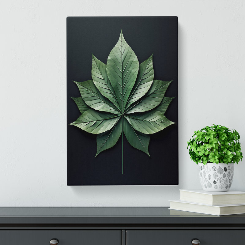 Leaf Geometric - Wrapped Canvas, 60cm H x 40cm W x 3cm D