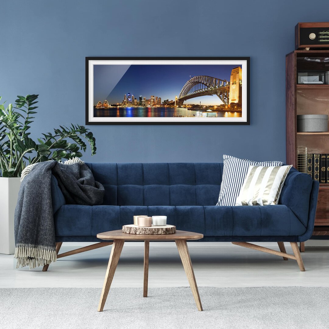 Gerahmter Fotodruck Sydney bei Nacht