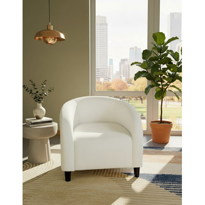 Velvet Barrel Chairs, With Soft Cushion