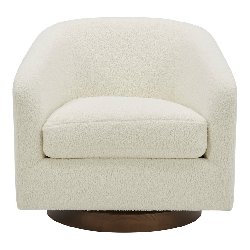 Oscy Swivel Armchair, White 100% Polyester