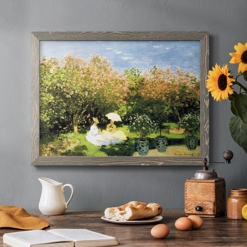 Le jardin, 1872, peinture sur toile encadrée, Gris, H 22 po x l 32 po x P 1,5 po