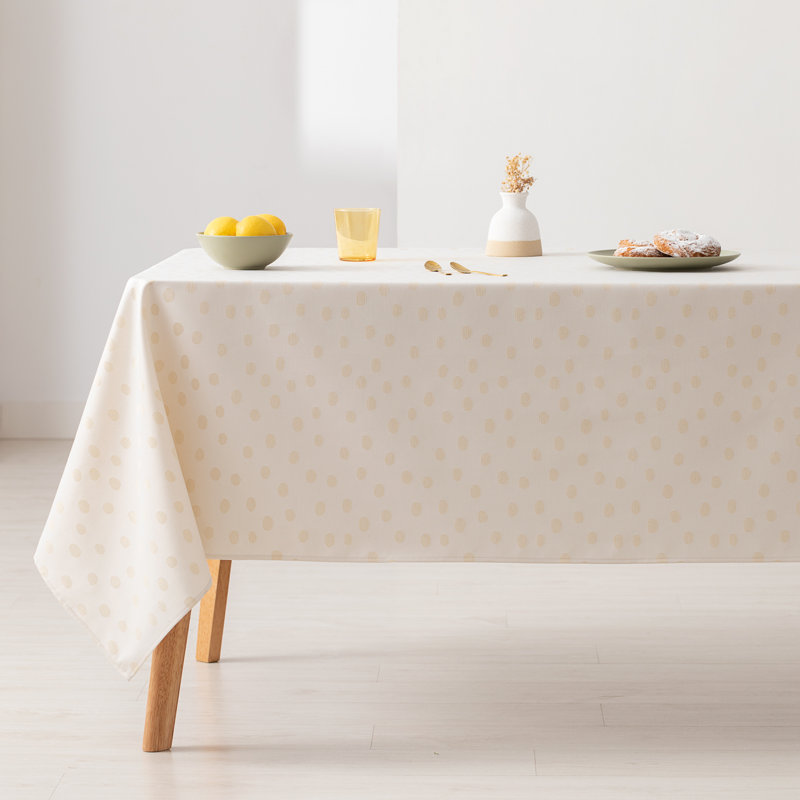 Wylies Geometric Cotton Tablecloth, Gold, 180cm W x 140cm L