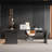 Black Rectangular Solid Wood Writing desk with drawers desk-216110704