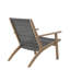 Chaise de patio en bois d'acacia massif et osier Goku, naturel / gris