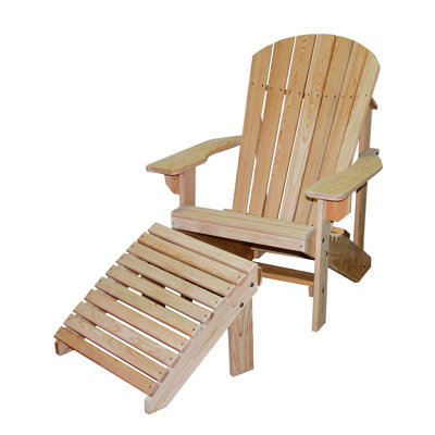 Wood Adirondack Chair with Ottoman