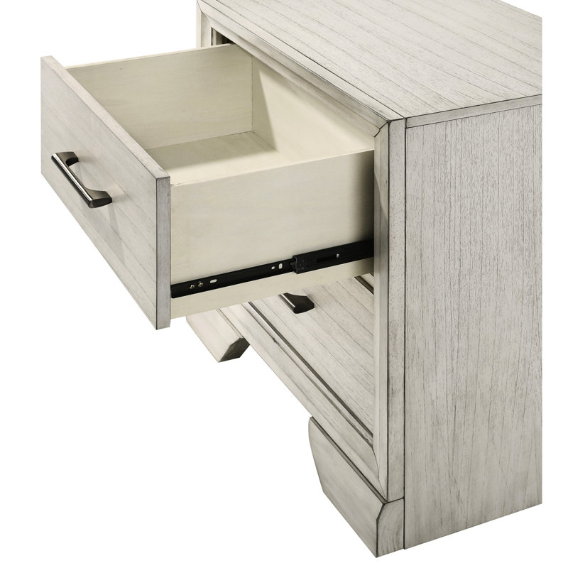 Table de chevet moderne en bois massif deux - Décoration de chambre à coucher avec deux tiroirs