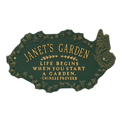 Plaque de jardin en aluminium avec texte et chiffres