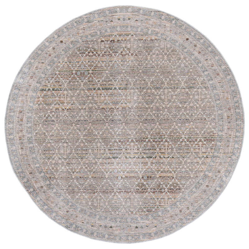 Tapis ivoire / bleu Princeton 915, Rond 6 pi 7 po