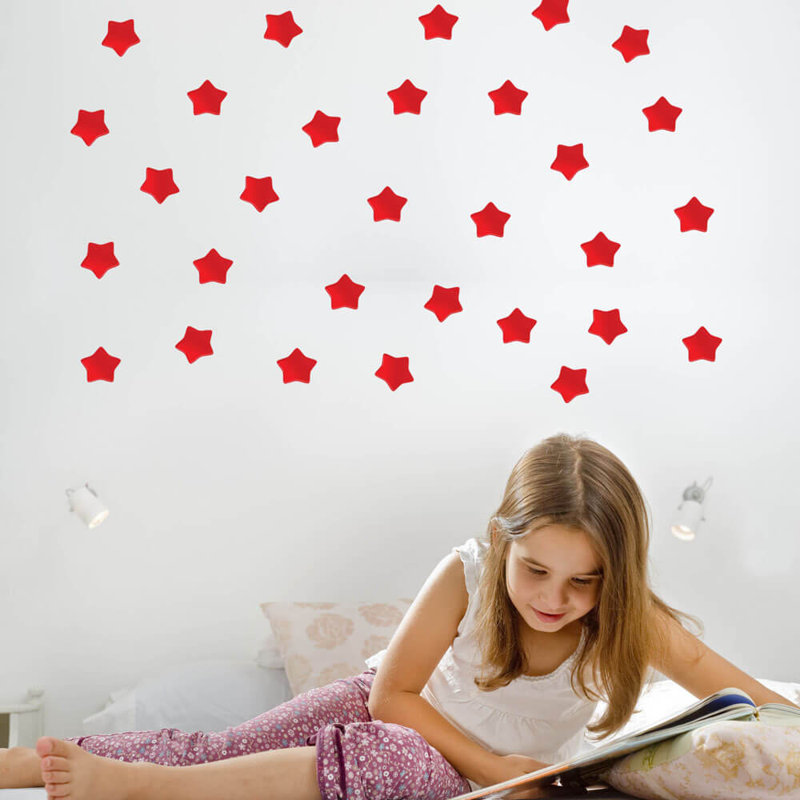 Astrology & Stars Non-Wall Damaging Wall Decal, Red