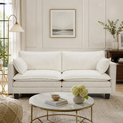 Fauteuil d'appoint en chenille sans accoudoirs, fauteuil simple modulaire moderne, fauteuil club surdimensionné confortable pour le salon, coin lecture.