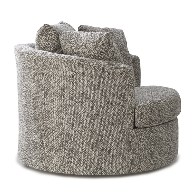 Ventura 49'' Oversized Swivel Barrel Chair, Coffee Performance Velvet