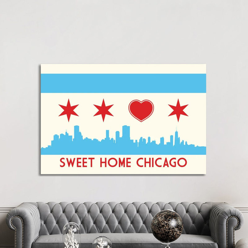 Sweet Home Chicago - impression sur toile tendue, H 26 po x l 40 po x P 1,5 po