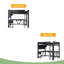 Lit mezzanine double en bois avec bureau, tablettes de rangement, DEL et station de charge-7063941