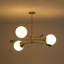 3 - Light Creative Linear Frosted Glass Globe Chandelier-308764612