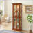 Cabinets, Walnut Brown Curio with Adjustable Shelves, Internal Lighting, Mirrored Back | 23.75W x 11.75D x 70H | Traditional | Living Room-753090876