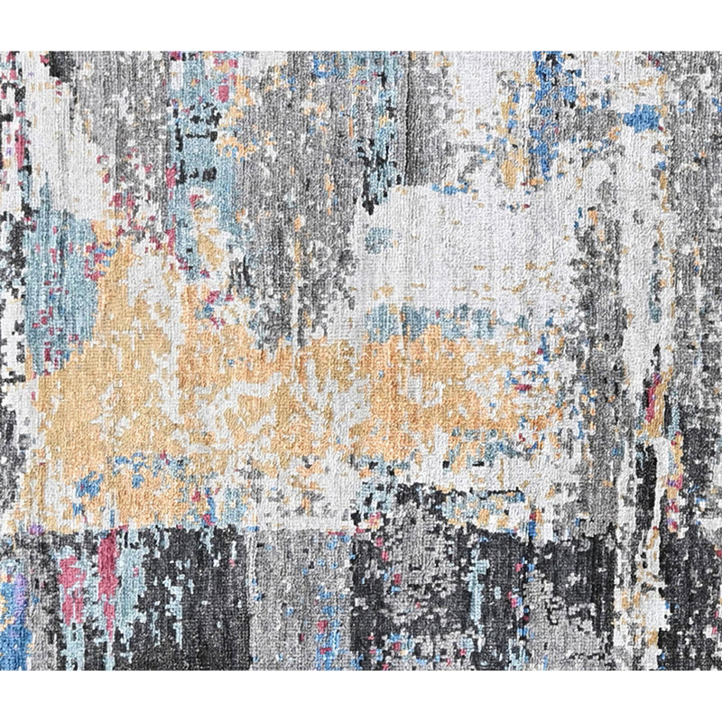 High-Quality Hand-Knotted Charcoal And Grey Area Rug