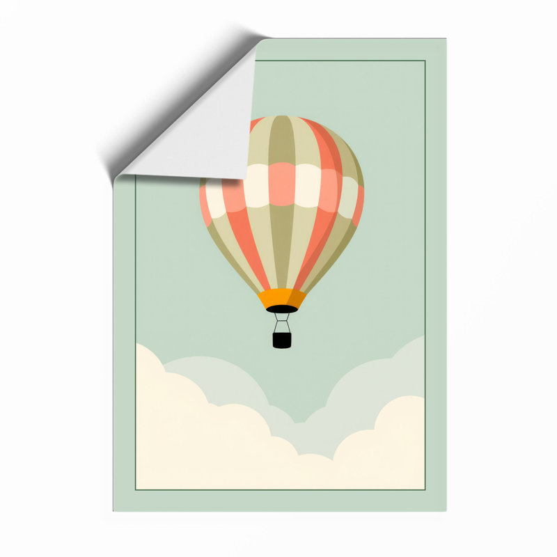 Hot Air Balloon at Dawn Minimalist - Framed Print, A2 - 59.4 x 42.0 cm, Unframed