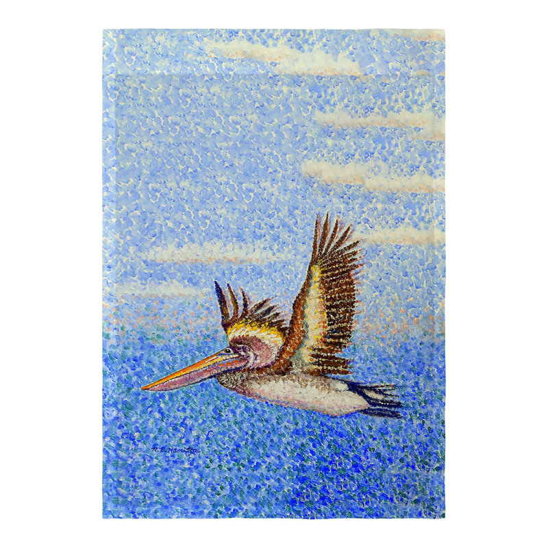Drapeau de jardin volant en polyester pélican 12,5 x 18 po