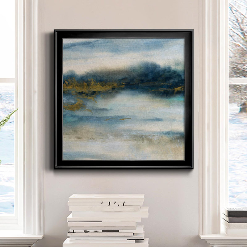 Golden Marshlands - Peinture sur toile encadrée, Noir, H 17,5 po x l 17,5 po x P 1,5 po