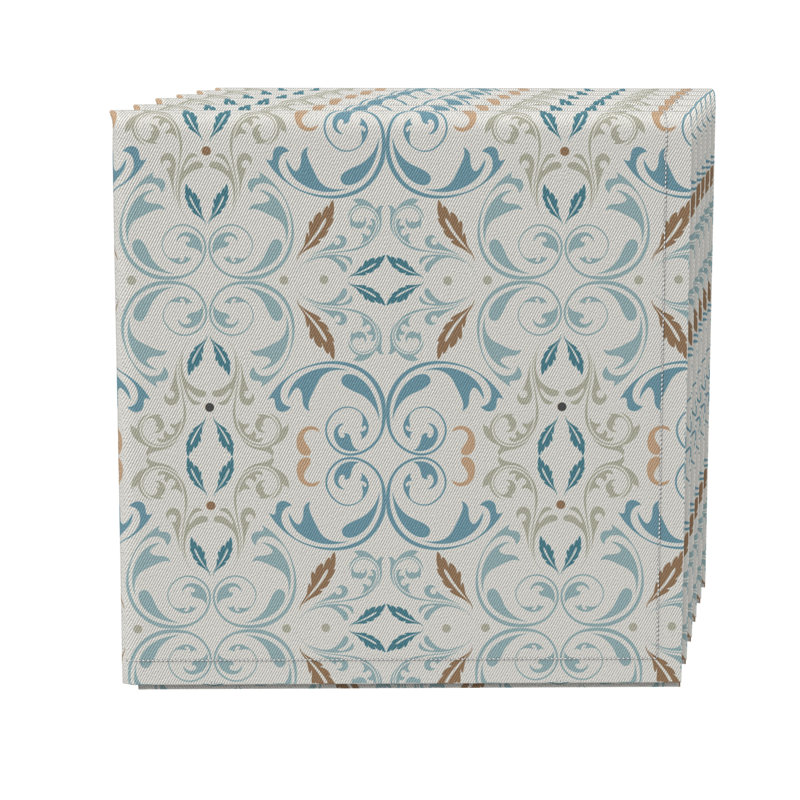 Cotton Twill Floral Square Napkin