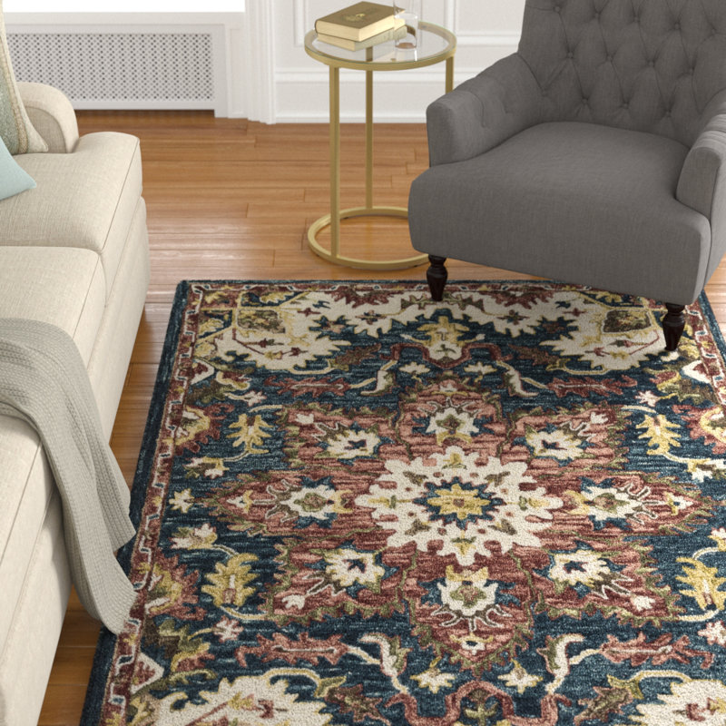 Barba Hand Hooked Wool Oriental Indoor Rug, Rectangle 5' x 7'6"