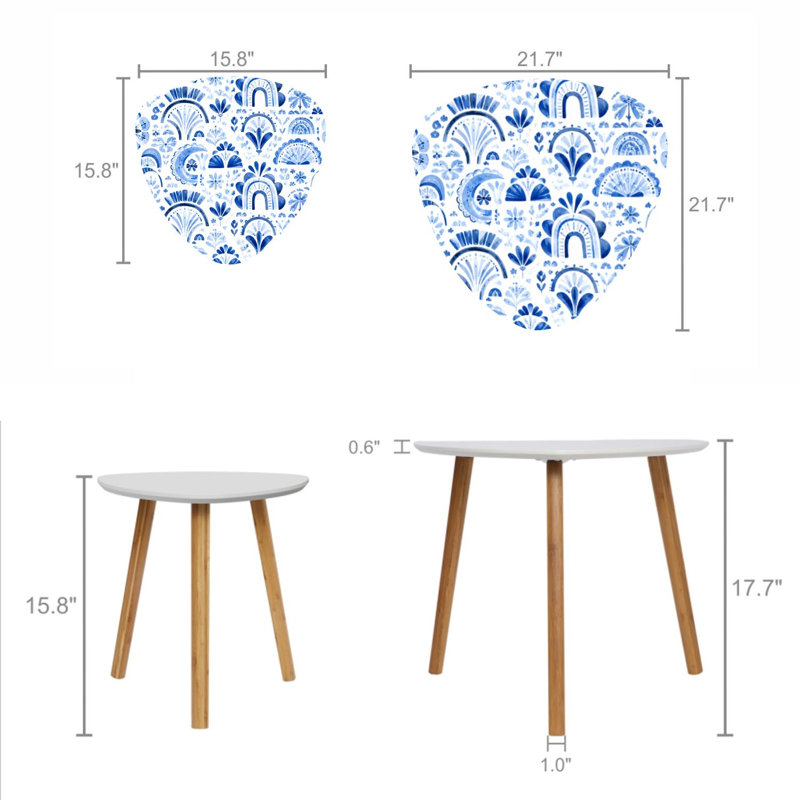 Ensemble de 2 tables basses gigognes Triangle