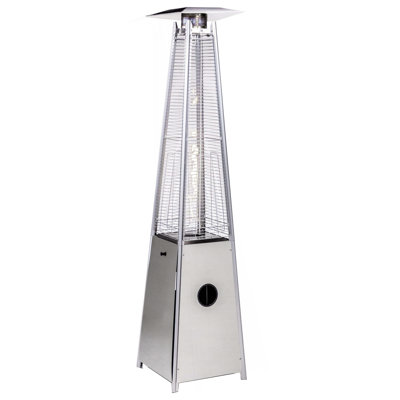 Quartz Galss Tube Patio Heater, Visual Flame Heater 40000BTU -Stainless Steel