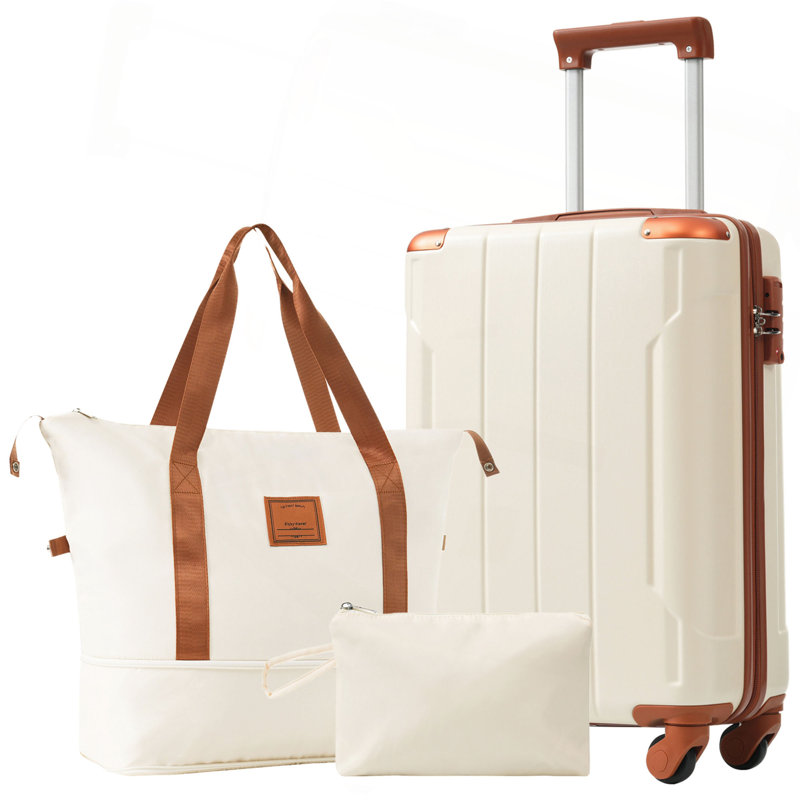 Ensemble de bagage à main 20 pièces 3 pièces avec roulettes, valise légère en ABS rigide pour les escapades à Weedend