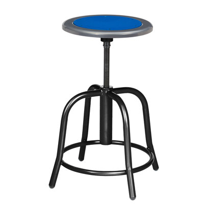 Vince  Swivel Stool with Steel Seat, Dark Blue