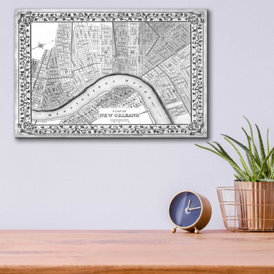«Plan of New Orleans» par Mitchell, acrylique - reproduction non encadrée