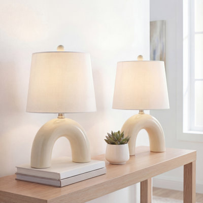 Lampe de table DEL en céramique 17,75 po Zadie